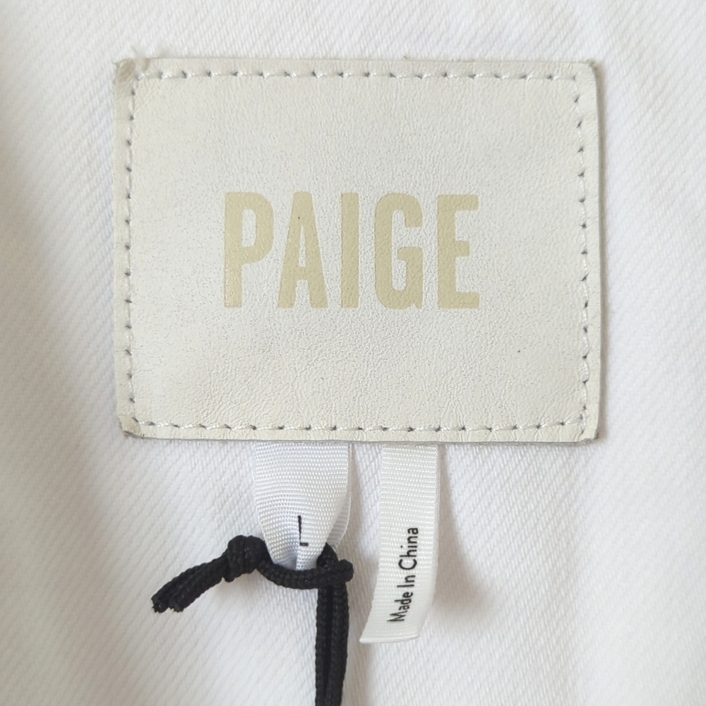 Paige Vivienne This Sh*t Is Bananas Custom Relaxed Cropped Denim Jacket White L - Picture 4 of 15